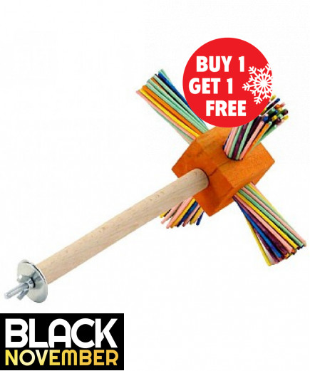 37cm Party Fun Spinning Perch Parrot Toy - BOGOF